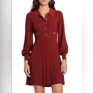 Sandro Lison Dress Burgundy Size 1 NWT
